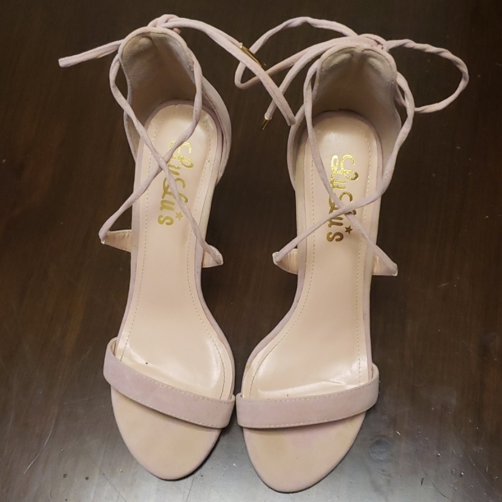 Blush pink high heels